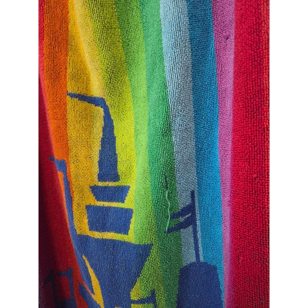 Vintage Walt Disney World Rainbow Castle Beach Towel Blue Cotton 54x25 Belgium